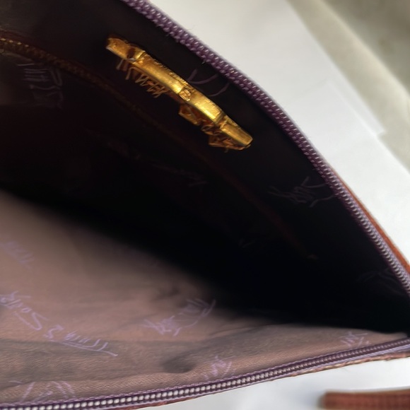 Vintage designer Ruth Saltz suede clutch - Picture 8 of 12